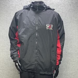 San Fran Golden Gate Men L Reversible Fleece Lined Removable Hood/Slv Jacket 3n1